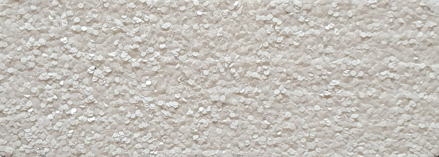 Metallic-Chips, Metallicflakes, Glitzerchips, Glitzerflocken, Einstreuchips, Glitter, Decoflakes in der Farbe Crystal White